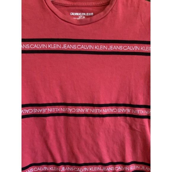 Calvin Klein Jeans Boys Size 8 Small Red Tee T-shirt - Picture 3 of 4